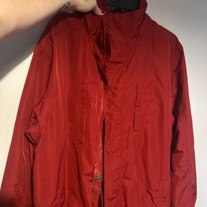 Eddie Bauer Mens Jacket Large Red Weatheredge Waterproof Outdoor